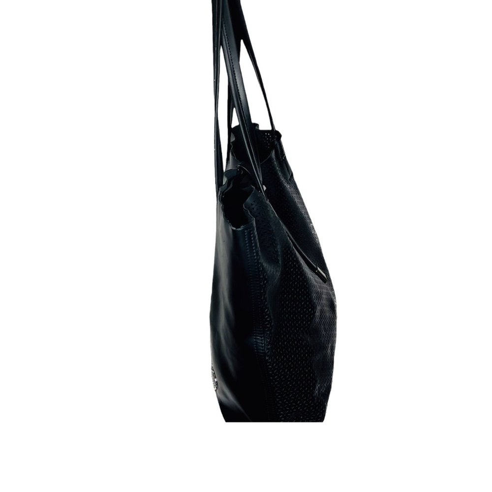 Vince Camuto Leila Perforated Leather Shopper Tote Bag Black 18.5โ x 12.5โ EUC - Picture 5 of 12
